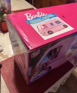 Barbie Camper, Doll Playset with 50 Accessories, Includes Waterslide, 2 Hammocks, Canopy Bed & Fireplace, Dream Camper (Amazon Exclusive) Standard Packaging 24 71bHexcIUL