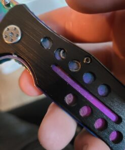 TAC Force Spring Assisted Folding Pocket Knife – Rainbow TiNite Coated Drop Point Blade and Liner, Black Aluminum Handle w/ Rope Cutter, Glass Punch, and Clip, Tactical, EDC, Rescue - TF-509 4.75 inch 38 71bI9spFWRL