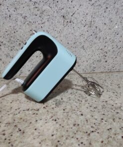 Yomelo 9-Speed Digital Hand Mixer Electric, 400W Powerful DC Motor, Baking Mixer Handheld with Snap-On Storage Case, Touch Button, Turbo Boost, Dough Hooks, Whisk (Ice Blue) Ice Blue 38 71bJcj1GmcL