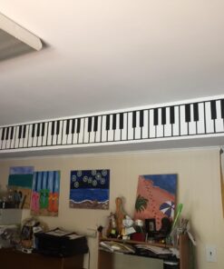 Piano Keys Wall Decal Sticker. Musical Instrument Decor. - Black, 10" x 72". Easy to Apply & Removable. 10in X 72in (Black) 25 71bJnIqacUL 2