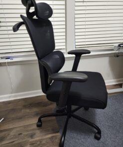 Winrise Office Chair Ergonomic Desk Chair, High Back Gaming Chair, Big and Tall Reclining Comfy Home Office Chair Lumbar Support Breathable Mesh Computer Chair Adjustable Armrests (Black) Black 36 71bMMwsZxsL