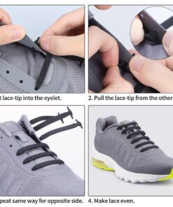 HOMAR No Tie Shoelaces for Kids and Adults Stretch Silicone Elastic No Tie Shoe Laces Adult Size Black 34 71bMSz77fmL