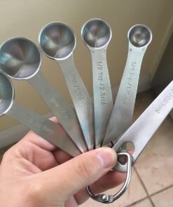 1Easylife 18/8 Stainless Steel Measuring Spoons, Set of 6 for Measuring Dry and Liquid Ingredients 58 71bMYixEE4L