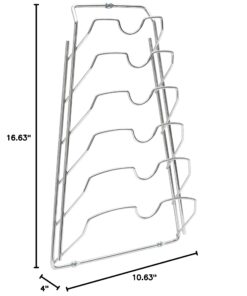 Organize It All Wall Cabinet Door Mounted Pot Lid Rack | Metal Wire | Dimensions 10.63" x 4.00" x 16.63" | Kitchen Storage | Sliver Chrome 31 71bNYD AwSL