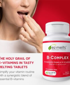 EZ Melts Dissolvable Vitamin B-Complex Tablet with Methyl B12 & Methyl Folate, Sugar-Free, 2-Month Supply 12 71bOqAJFdL