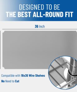 Shelf Liners for Wire Shelf System - Set of 4 in Clear 18 x 36 inch - Plastic Wire Shelving Shelf Mats 18"x36" 4pcs 14 71bPkeN8 UL