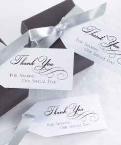 Alternative view of Hortense B. Hewitt Favor Tags, 3.25-Inch, Thank You White/Black