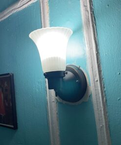 Design House 505115 Village 1-Light Indoor Dimmable Wall Sconce Frosted Flute Glass with Twist On/Off Switch for Bathroom Bedroom Hallway, 8.25" H x 5.1" W, Oil-Rubbed Bronze 47 71bQpqan6cL