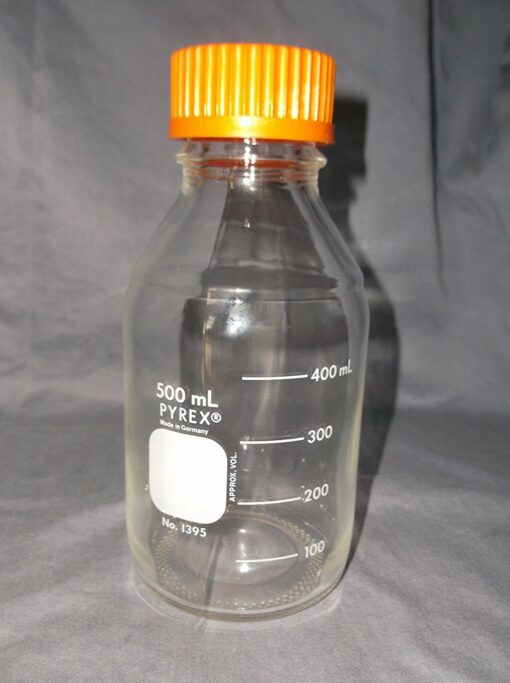 Pyrex 500mL Round Media Storage Bottles, with GL45 Screw Cap, Ea SINGLE