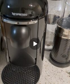 Nespresso VertuoPlus Deluxe Coffee and Espresso Machine by Breville with Milk Frother, 8 Ounces, Black Machine + Milk Frother 40 71bTDDs2TYL