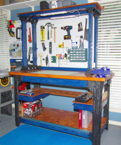 2x4basics 90164MI Custom Work Bench and Shelving Storage System, Black Work Bench with Shelf 83 71bTDUCVGL