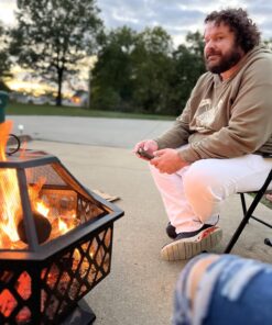 Best Choice Products Hex-Shaped 24in Steel Fire Pit, Black Metal Wood Burning Firepit, Portable Hexagon Fire Bowl for Outside, Patio, Backyard w/Flame-Retardant Mesh Lid 27 71bTVcew6gL