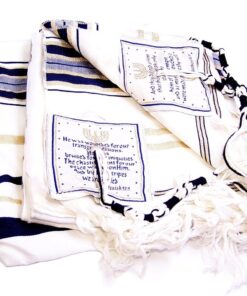 Holy Land Market Mens Messianic Shawl/Tallit - The Messiah Tallit Navy Blue/Gold 5 71bTpO3oxtL