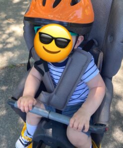 Joovy Noodle Bike Helmet for Toddlers and Kids Aged 1-9 with Adjustable-Fit Sizing Dial, Sun Visor, Pinch Guard on Chin Strap, and 14 Vents to Keep Little Ones Cool (Small, Orangie) Small 19 71bU3A8xTEL