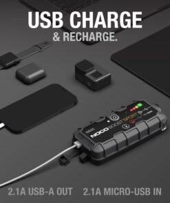 NOCO Boost Sport GB20 500 Amp 12-Volt UltraSafe Lithium Jump Starter Box, Car Battery Booster Pack, Portable Power Bank Charger, and Jumper Cables for Up to 4-Liter Gasoline Engines, 400 Amps,Black 33 71bUgbZ CgL