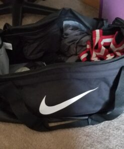 Nike Brasilia Training Duffel Bag, Versatile Bag with Padded Strap and Mesh Exterior Pocket, Medium, Black/Black/White 24 71bVVZVWL