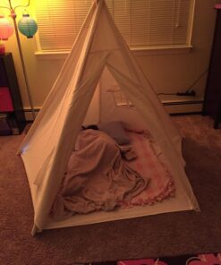 6' Giant Teepee Play House of Pine Wood with Carry Case by Trademark Innovations (White) 61 71bVdP5Xx2L