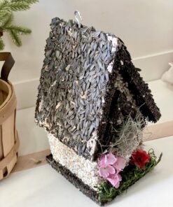 Handmade Edible Birdhouse- Tall Dark- Unique Reseedable Bird Feeder Wooden Birdhouse Covered w/Birdseed- Made in The USA Dark Roof 26 71bW1RUA5DL