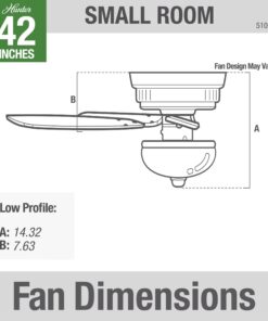 Hunter Fan Company, 51023, 42 inch Conroy Onyx Bengal Low Profile Ceiling Fan with LED Light Kit and Pull Chain Onyx Bengal finish 23 71bXUbUa bL