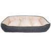 long rich Luxury Embossed Rectangle Micro Mink Dog and Pet Bed, Large, Burn Out Grey by Happycare Textiles, 24"x34"