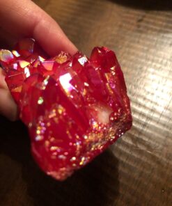 mookaitedecor Titanium Coated Natural Rock Crystal Cluster Geode Stone Specimen, Red #1-red 17 71bYK28kyvL
