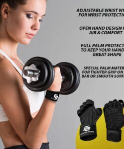 Fit Active Sports New Ventilated Weight Lifting Workout Gloves with Built-in Wrist Wraps for Men and Women - Great for Gym Fitness, Cross Training, Hand Support & Weightlifting. Large 32 71bYPXUXWBL