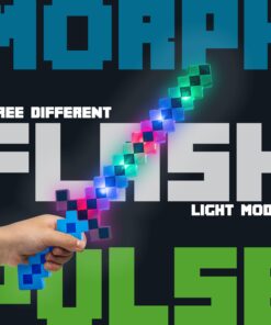 Fun Central 2 Pack - LED Light Up Pixel 8-Bit Toy Sword for Kids - Blue 6 71bZayJROmL