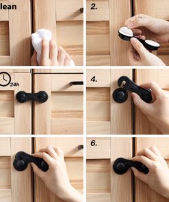 Child Safety Locks (10-Pack) - Cabinet Locks Child Safety - Baby Proof Cabinet Lock Easy to Install (No Drilling) 3M Adhesive for Drawers, Cabinet Seat, Toilet Seat, Fridge, Oven, Appliances Black 14 71bazJyFT3L