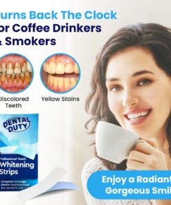 Dental Duty Sensitive Teeth Whitening Strips – Professional Vegan Stain Remover White Strips for Sensitive Teeth for Coffee & Tea Stains – Get A Lighter Shade After One Application – 28 Strips 28 71bb9ENhspL