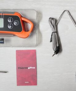 ThermoPro TP710 Instant Read Meat Thermometer Digital for Cooking, 2-in-1 Waterproof Kitchen Food Thermometer with Dual Probes and Dual Temperature Display for Oven, Grilling, Smoker & BBQ Upgrade 56 71bbfDjeM2L