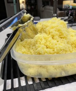 PriorityChef Large 15oz Potato Ricer, Heavy Duty Stainless Steel Potato Masher and Ricer Kitchen Tool, Press and Mash Kitchen Gadget For Perfect Mashed Potatoes - Everytime Black 32 71bcFjfJb4L