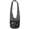 Thai Hippie Bag Hippie Elephant Sling Cross Body Bag Purse Zip Pocket A Zip Inside Pocket Handmade Color Black
