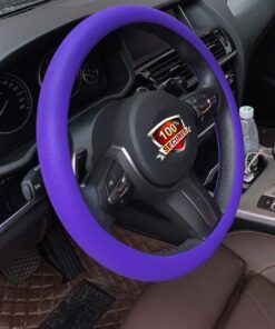 Steering Wheel Cover Auto Car Silicone Great Grip Anti-Slip Steering Cover Diameter 36-38cm/14-15inch (Purple) Purple 28 71bd8rkpfL