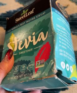 SweetLeaf Stevia Packets - Zero Calorie Stevia Powder, No Bitter Aftertaste, Sugar Substitute for Keto Coffee, Nothing Artificial, Non-GMO Stevia Sweetener Packets, 70 Count Natural 70 Count (Pack of 1) 26 71bdOk4h2uL