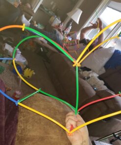 Playlearn LARGE 816 Piece Straws Builders Construction Building Toy – 8 Inch Full Size Straws - Giant Pack with Wheels and Special Connectors 36 71bdbuUtqWL