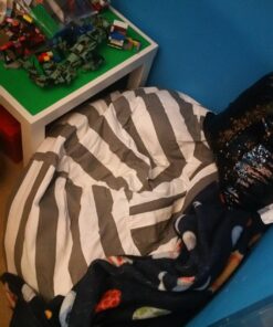 Creative QT Stuff ’n Sit Extra Large 38’’ Bean Bag Storage Cover for Stuffed Animals & Toys – Gray & White Stripe – Toddler & Kids’ Rooms Organizer – Giant Beanbag Great Plush Toy Hammock Alternative Grey/White Striped X-Large 40 71bdzvKJrrL 2