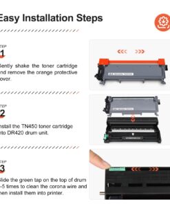 v4ink Compatible Toner Cartridge and Drum Unit Replacement for Brother TN450 TN420 DR420 use with HL-2270dw HL-2280dw HL-2230 HL-2240d MFC-7240 MFC-7360n MFC-7860dw 4 Packs (1 Drum 3 Toner) (Black) 12 71bf egANXL
