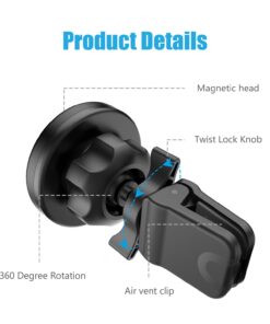 WixGear Universal Twist-Lock Air Vent Magnetic Car Mount Holder, for Cell Phones with Fast Swift-snap Technology 25 71bfDAgpTYL