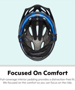 Schwinn Intercept Adult/Youth Bike Helmet for Men and Women, 10 Vents, Durable, Lightweight Microshell, Easy Adjust Dial Fit, Suggested Fit 54-62 cm Blue/Black 17 71bfIGnbvAL