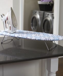 Household Essentials 122101 Small Tabletop Ironing Board with Folding Legs - Magic Rings Cover and Pad,Blue Rings Blue Rings 24 71bg1dDIepL