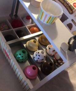 Melissa & Doug Wooden Scoop and Serve Ice Cream Counter (28 pcs) - Play Food and Accessories - Pretend Food Toys, Ice Cream Shop Toys For Kids Ages 3+ Scoop & Serve Ice Cream Counter 41 71bgNtPWSrL 3