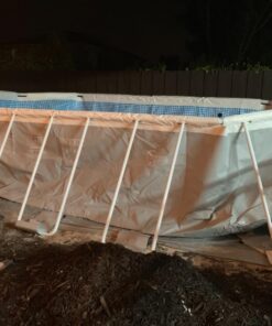 Intex 26795EH Prism Frame 16.5ft x 9ft x 48in Outdoor Above Ground Oval Swimming Pool Set with Filter Pump, Pool Cover and Ladder, Gray 16.5ft x 9ft x 48in / Oval 56 71bhQVXqvlL