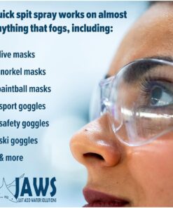 Jaws Quick Spit Anti-Fog Spray for Swim Goggles, Eye Glasses, Snorkel Mask, Scuba Divers, and Safety Eyewear, Made in The USA 1 Ounce (Pack of 1) 15 71bikmjGp5L