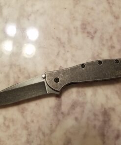 Kershaw Leek BlackWash Folding Pocketknife, 3" 14C28N Stainless Steel Blade, Assisted Opening Folding EDC 69 71bjTLl823L