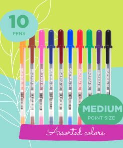 SAKURA Gelly Roll Gel Pens - Medium Point Ink Pen for Journaling, Art, or Drawing - Assorted Colored Ink - 10 Pack 10 Count (Pack of 1) 20 71bjlmovOoL