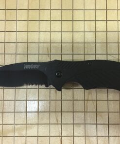 Kershaw Clash Black Serrated Pocketknife, 3" 8Cr13MoV Steel Drop Point Blade, Assisted One-Handed Flipper Opening, Folding Utility EDC 56 71bk9C9BiUL