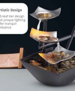 Alternative view of Homedics Tabletop Water Fountain, Home Décor Soothing Sound Machine - Automatic Pump, Deep Basin & Natural River Rocks. Indoor Zen Relaxation for Office, Living Room, or Bedroom, 8.25” Tall