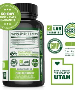 Alternative view of Zhou Nutrition Saw Palmetto Extract 500 mg, Prostate Health, Urinary Tract Support, DHT Blocker for Men and Women Hair Growth, Non-GMO, 100 Capsules (Packaging may vary)