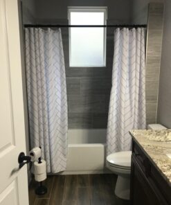 iDesign Cameo Metal Tension, Adjustable Customizable Curtain Rod for Bathtub, Shower Stall, Closet, Doorway, 43"-75", Matte Black Set of 1 43"-75" 32 71blbasj31L