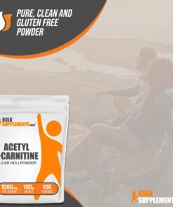 BulkSupplements.com Acetyl L-Carnitine Powder - ALCAR HCl, Carnitine Supplement, Acetyl L-Carnitine 1000mg - ALCAR Powder, Unflavored & Gluten Free, 1000mg per Serving, 100g (3.5 oz) 167 Servings (Pack of 1) 19 71bm1Q1F L